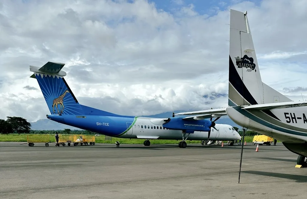 Air Tanzania and Auric Air planes showing how to get to Serengeti by air.